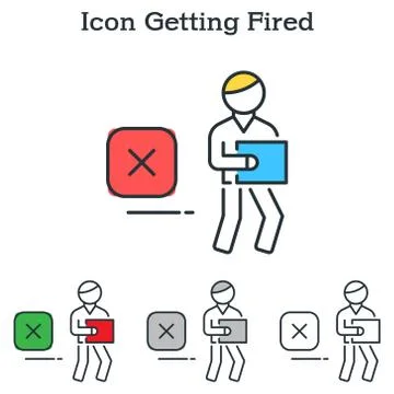 Getting Fired flat icon design for infographics and businesses Stock Illustration