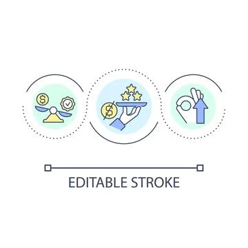 Getting free customer reviews loop concept icon Stock Illustration