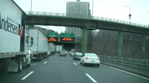 Getting onto the George Washington Bridge Video stock 96833