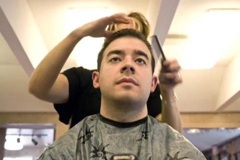 Getting a Haircut Stock Photos
