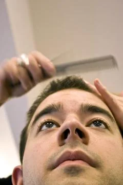 Getting a Haircut Stock Photos