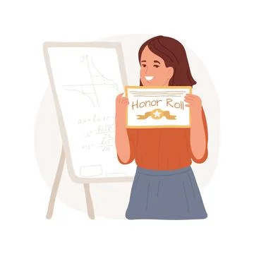Getting honor roll isolated cartoon vector illustration. Stock Illustration