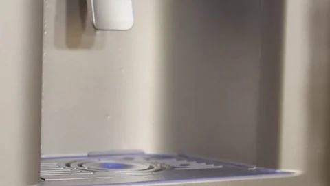 Getting Ice from an Ice Maker Stock Footage 81530090