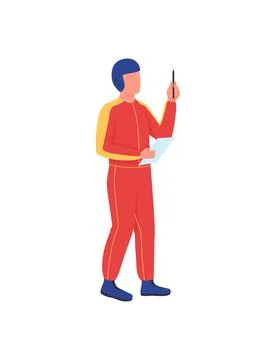 Getting information from tests flat color vector faceless character Stock Illustration