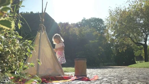 Getting inside the tent Stock Footage 73835134