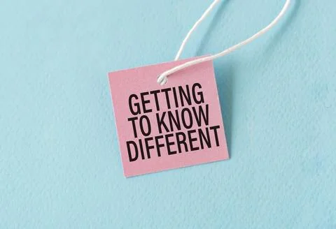 Getting To know Different text quote on a pink card, Business Concept on Bl.. Stock Photos