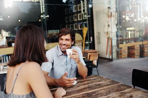 Getting to know each other over coffee Stock Photos