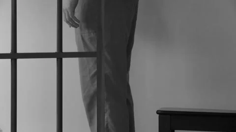 Getting Locked Up (2 of 5) (B/W Version) Stock Footage 47214118