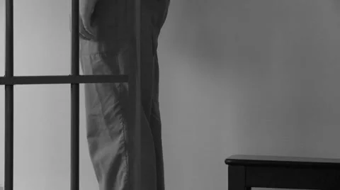 Getting Locked Up (3 of 5) (B/W Version) Stock Footage 47214100