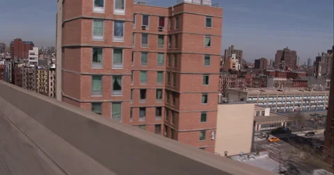Getting off the Manhattan Bridge into Chinatown Stock Footage 51270899