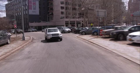 Getting onto the Manhattan Bridge in Dumbo, Brooklyn Stock Footage 51239370