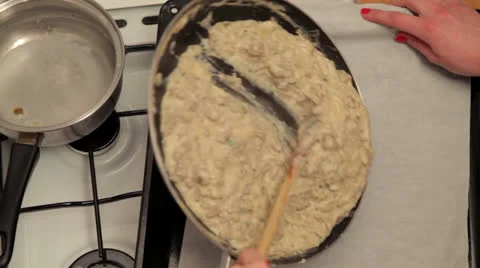 Getting meatball stew ready for cooling Stock Footage 25615124