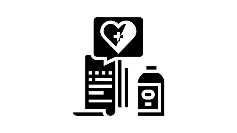 Getting medicines glyph icon animation Stock Footage 164839487