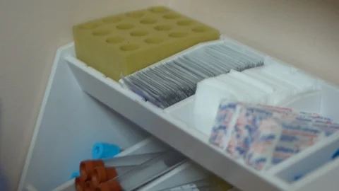 Getting needles ready for a blood draw Stock Footage 107321637