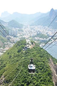 Getting off the Pao de Azucar cable car Stock Photos