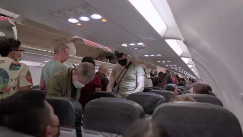 Getting Off Plane 2 Video stock 218997701