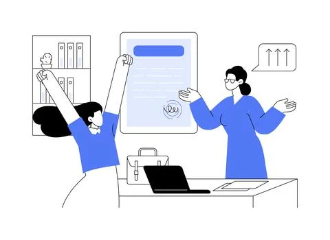 Getting promoted isolated cartoon vector illustrations. Ilustración de archivo