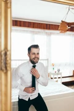 Getting ready for the big occasion. Stock Photos