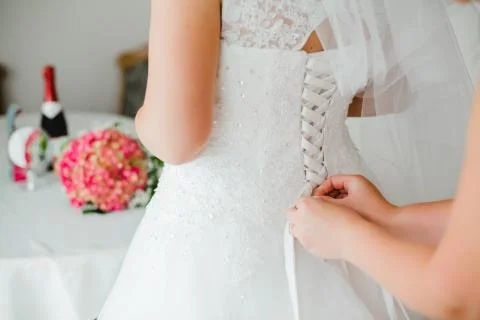 Getting ready bride wedding Stock Photos