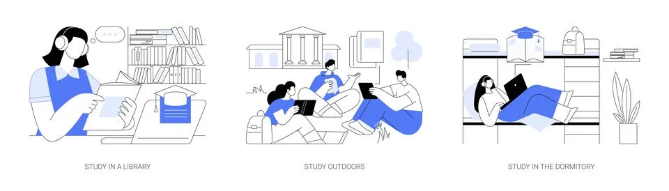 Getting ready for classes isolated cartoon vector illustrations se Stock Illustration
