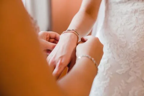 Getting ready groom bride Stock Photos