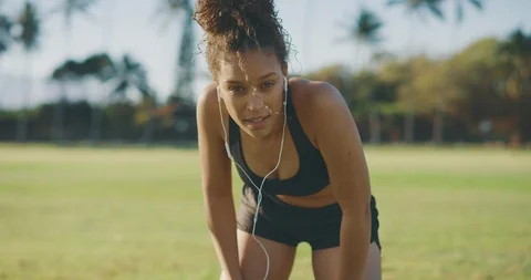 Getting ready for her workout Stock Footage 124236742