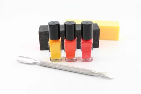 Getting ready for a manicure Stock Photos