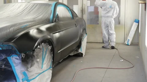 Getting Ready To Paint A Car 4K. Stock Footage 39303134
