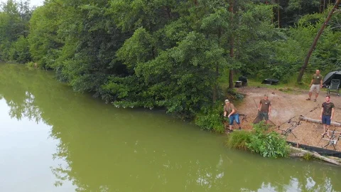 Getting ready to put a net into the water Video stock 112179328