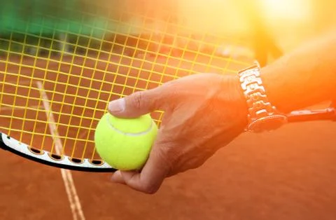 Getting ready to serve Foto stock