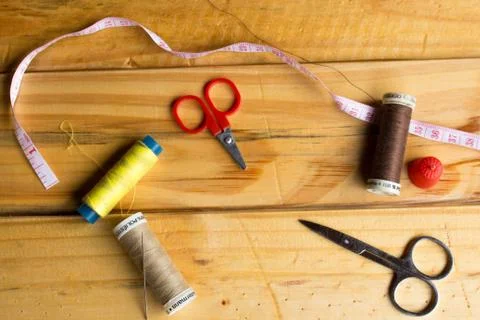 Getting ready to sew clothes Stock Photos