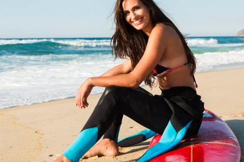 Getting ready for surf Stock Photos