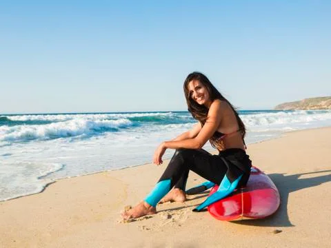 Getting ready for surf Stock Photos