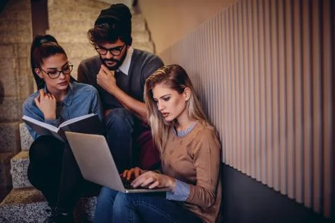 Getting ready for their presentation Stock Photos