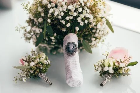 Getting ready wedding bride Stock Photos