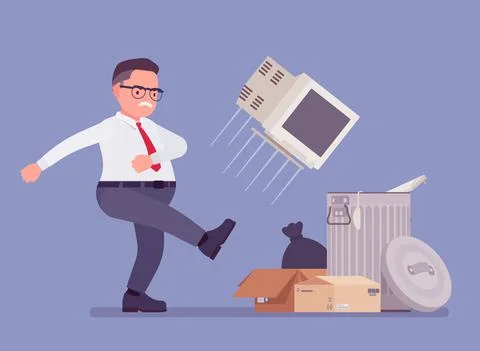 Getting rid of old personal computer Stock-Illustration