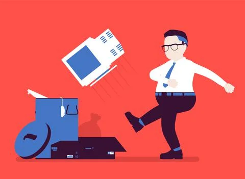 Getting rid of old personal computer Stock Illustration