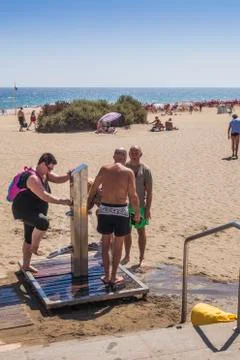 Getting rid of the sand Stock Photos