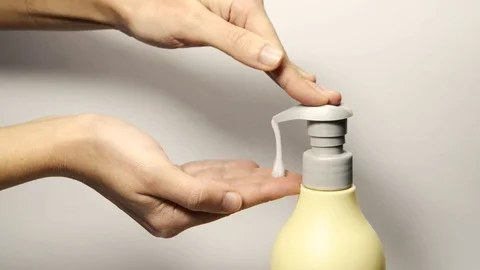 Getting Soap From Bottle Stock Footage 86535160