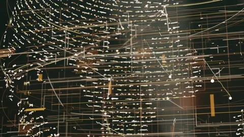 Getting startup pulse, digital globe of white nodes, grid rotating on black Stock-Footage 337141161