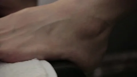 Getting Toenails Painted at Salon Video stock 76572064