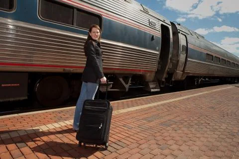 Getting on a train Stock Photos