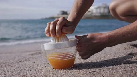 Getting useful on the ocean shore Stock Footage 221407754