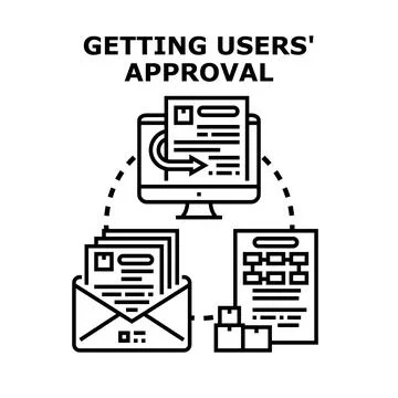 Getting user approval process in digital workflow Illustrazione stock