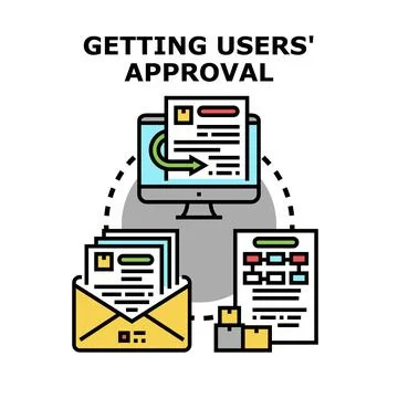 Getting user approval process in digital workflow Illustrazione stock