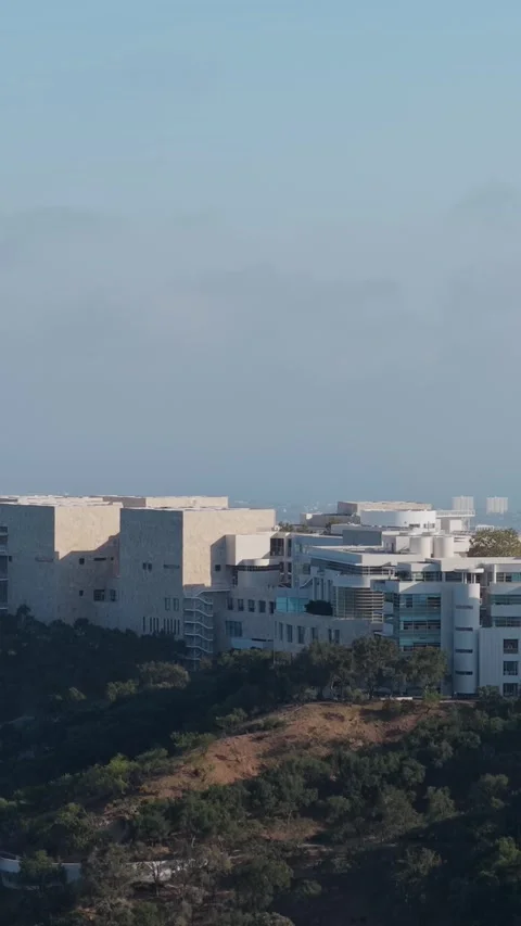 Getty Center modern architecture in Los Angeles California perched atop Santa Mo Stock Footage 337417440