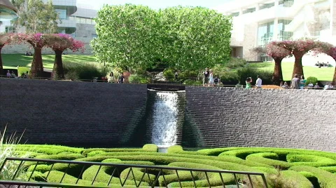 Getty Center Waterfall Video stock 463119