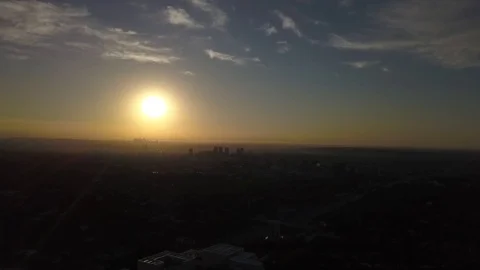 Getty Sunrise Flyover Stock-Footage 108604278
