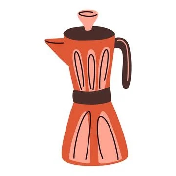 Geyser coffee maker. Coffee pot. Kitchen equipment. Traditional Italian style Stock Illustration