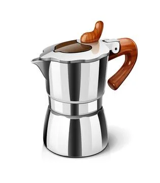 Geyser coffee maker for prepare aromatic mocha. Vector illustration. Stock Illustration